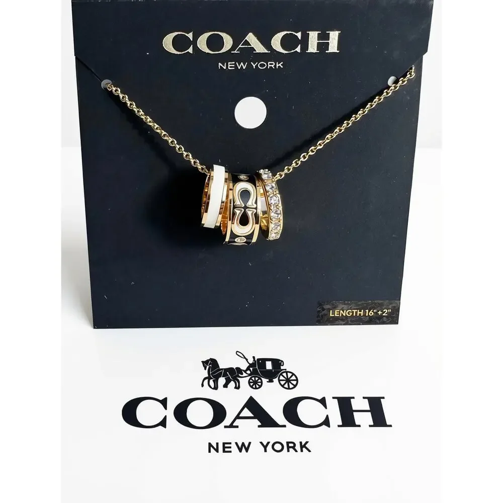 Coach Signature Enamel Rondell Necklace